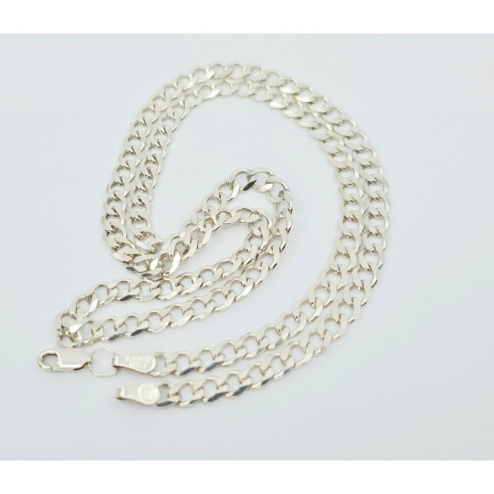 Amazing Solid 925 Sterling Silver Designer Cuban Link Chain Necklace - 21.75" L